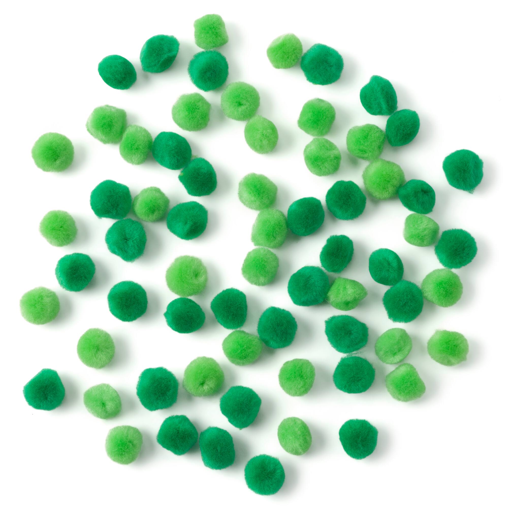 24 Packs: 65 ct. (1,560 total) 1/2" Mixed Green Pom Poms by Creatology™